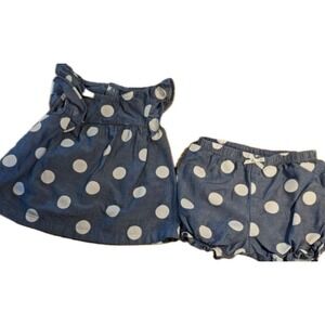 Child of Mine by Carters Baby Girls Blue Polka Dot Tunic and Bloomers Set 18M